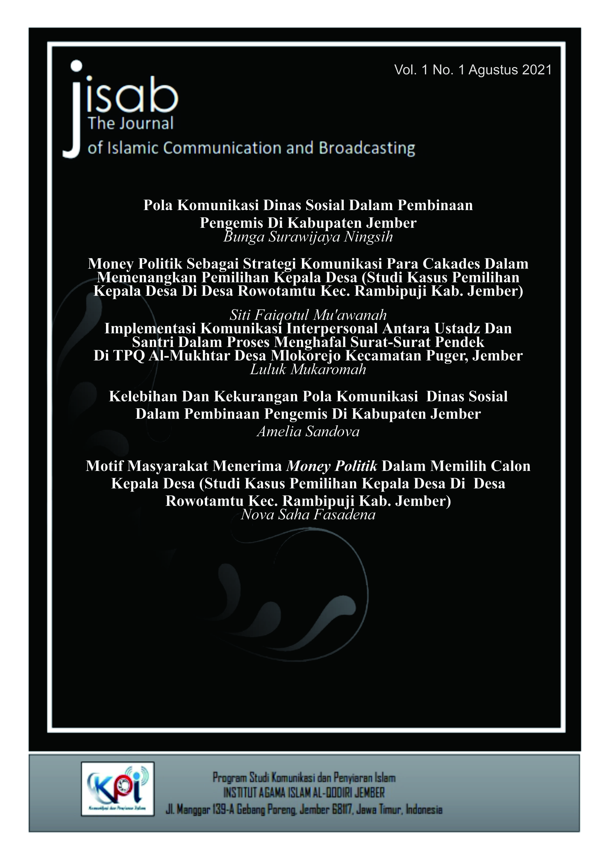 					View Vol. 1 No. 1 (2021): The Journal of Islamic Communication and Broadcasting
				